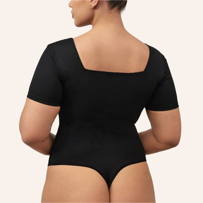 בגד גוף מחטב ריבוע - צבע שחור - מאחורה - דגם 402