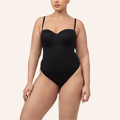 בגד גוף סטרפלס - צבע שחור - דגם 407 - פרונט